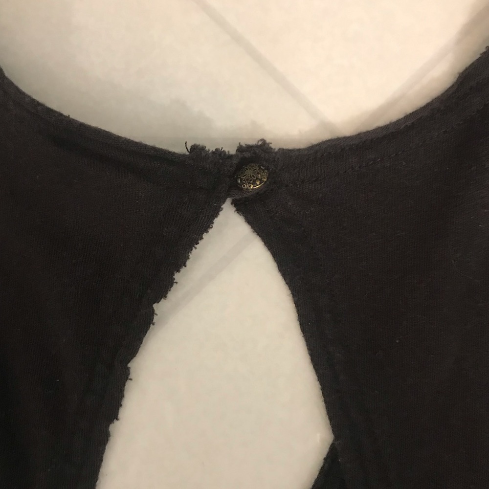 Free People Black Tank Top with Floral Waistband - Picture 7 of 7